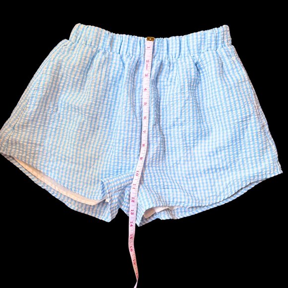 Blue Gingham Puff Sleeve Crop Top & Shorts Set – XS/S - Picture 5 of 9